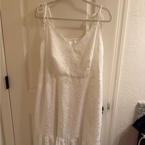 SHEIN White Lace Midi Dress with Tie Straps